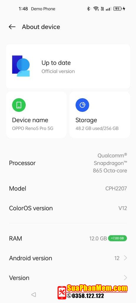 Gỡ chế độ Demo Oppo Reno 5 Pro 5G | CPH2207 Remove demo mode
