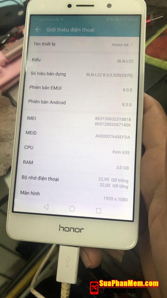 Huawei Honor 6X BLN-AL10 up rom quốc tế có CH Play