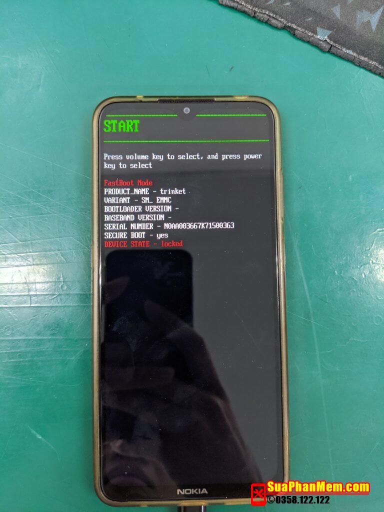 Nokia 5.3 treo chế độ fastboot mode
