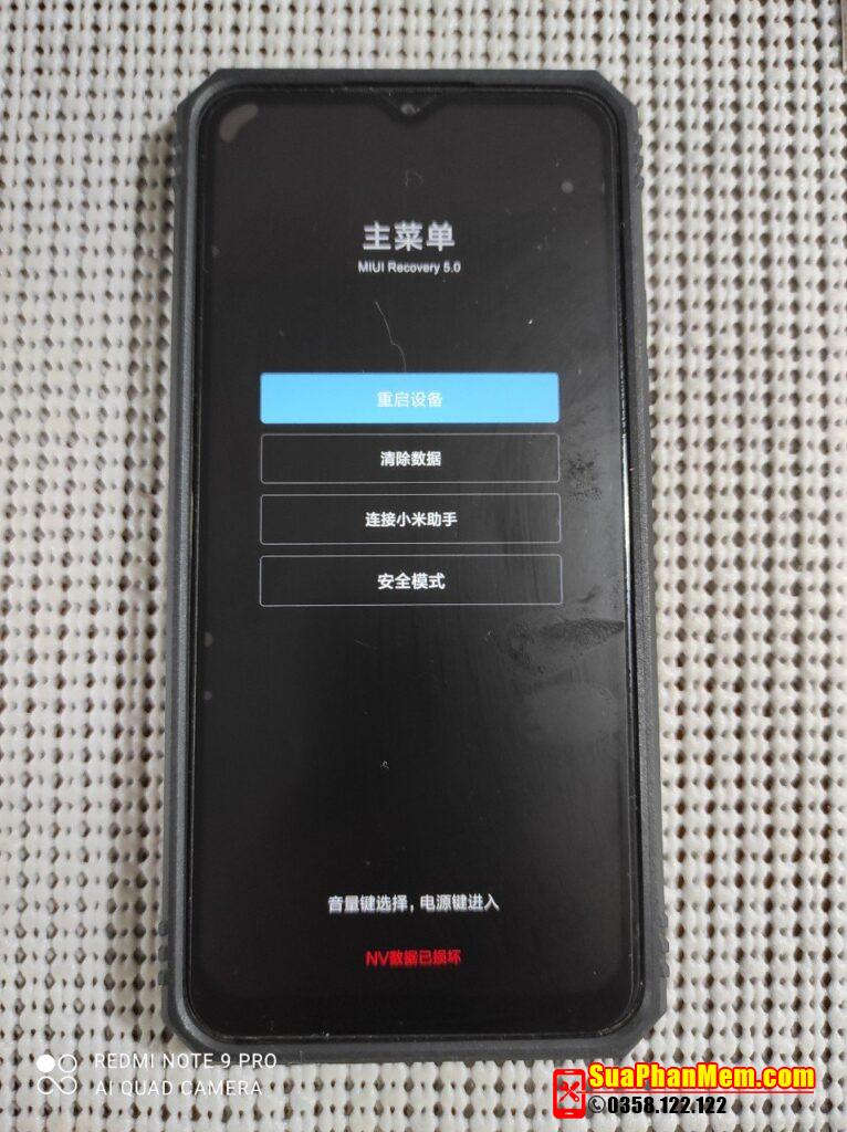 Xiaomi Redmi 9 lỗi NV data is corrupted treo recovery