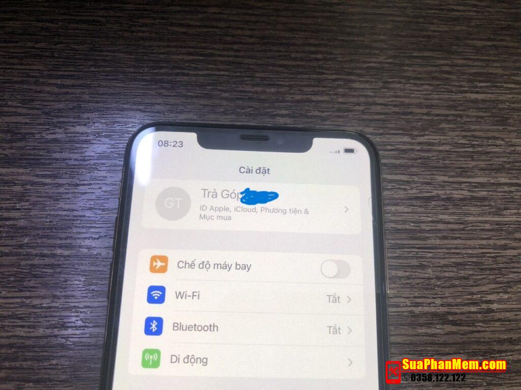 Xoá ẩn tài khoản iCloud iPhone XS Max bị mờ không đăng xuất được, vay icloud