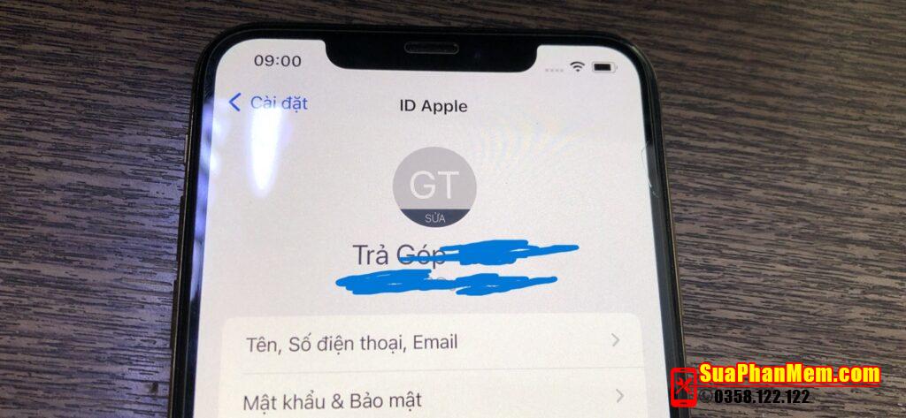 Xoá ẩn tài khoản iCloud iPhone XS Max bị mờ không đăng xuất được, vay icloud