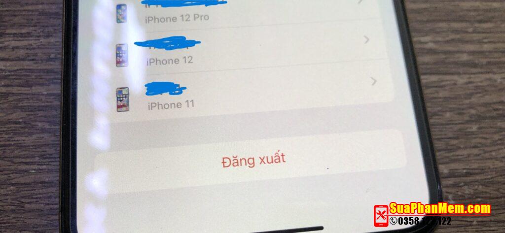 Xoá ẩn tài khoản iCloud iPhone XS Max bị mờ không đăng xuất được, vay icloud