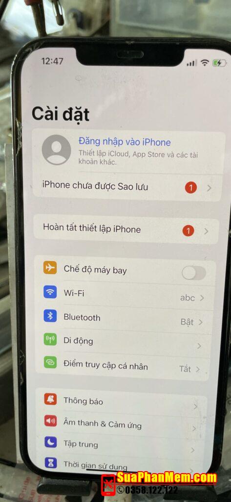 iPhone 12 Pro Max IOS 15.6.1 ẩn tài khoản iCloud máy đang dùng ok