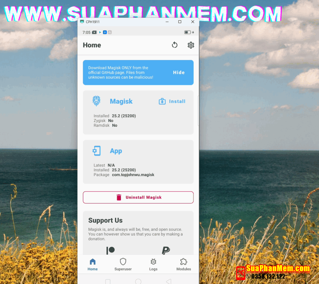 Oppo F11 Root thành công với magisk v25.2 | CPH1911 root with magisk manager