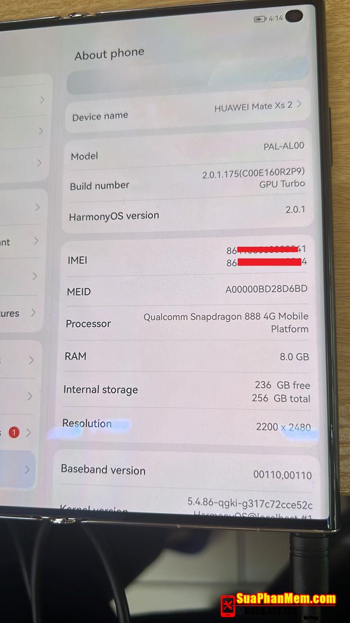 Huawei Mate Xs 2 PAL-AL00 xoá Huawei ID