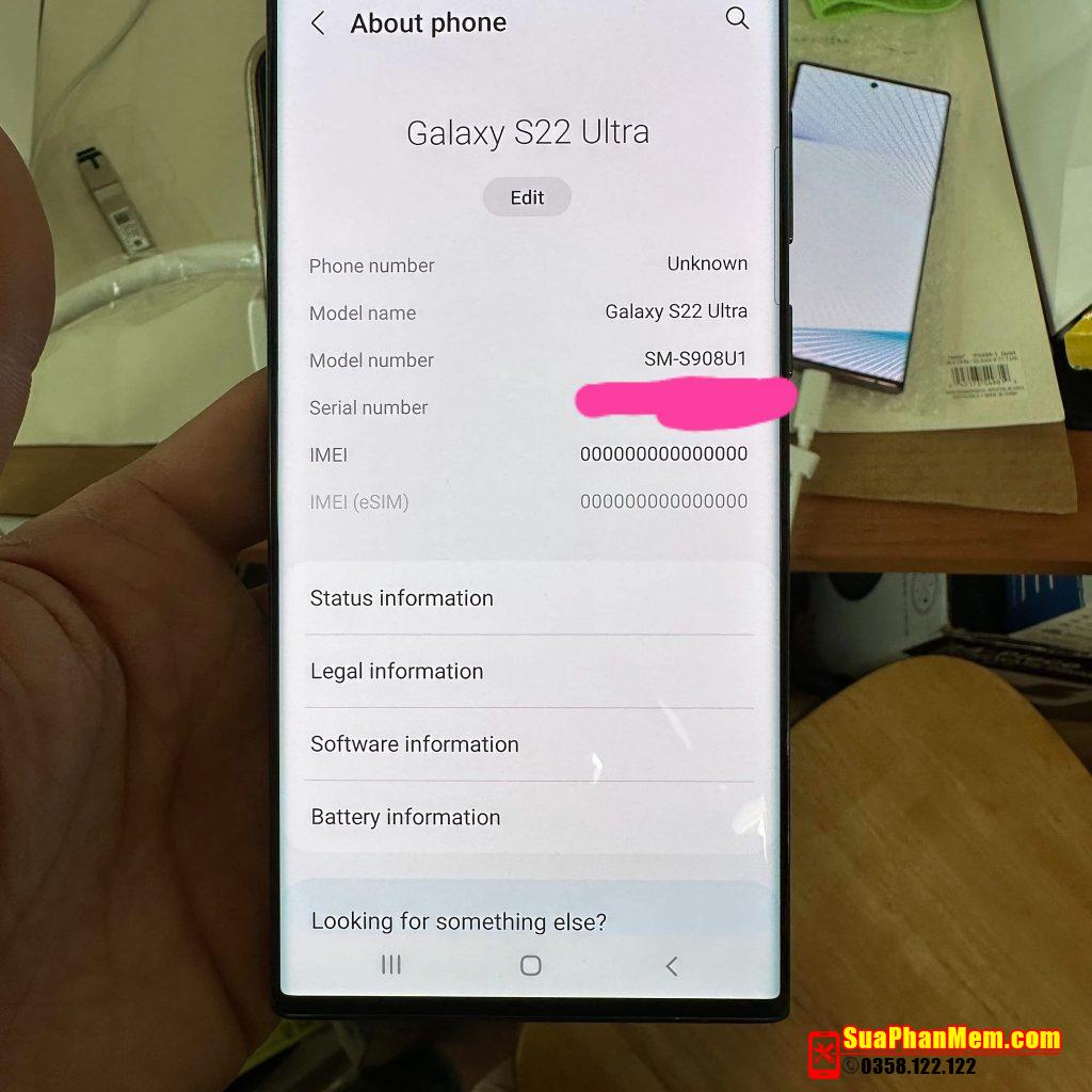 Samsung S22 Ultra S908U1 repair imei fix demo