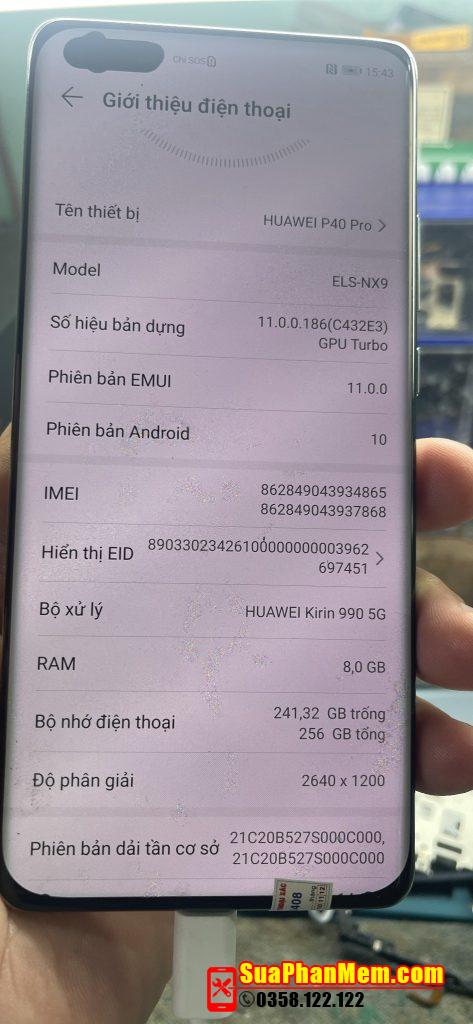 Xoá tài khoản Huawei P40 Pro | ELS-N29 ID Cloud
