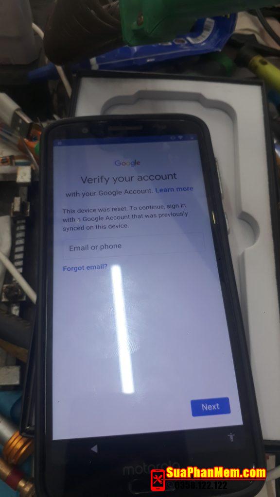 Motorola Moto G6 XT1925-6 xoá tài khoản Google