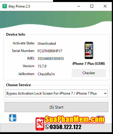 iPhone 7 Plus bypass nghe gọi dùng sim ios 15.7.9