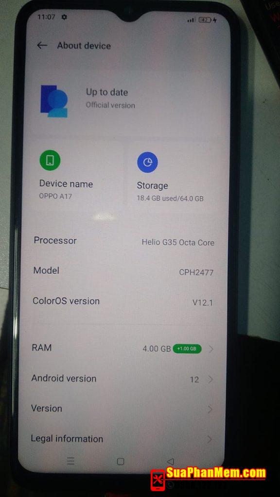 Oppo A17 xoá MDM phone locked | CPH2477 mở mạng unlock sim