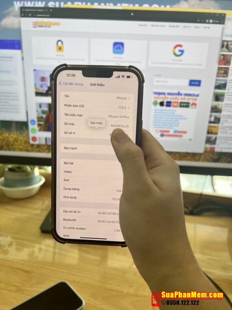 iPhone 14 Plus quên iCloud xoá lấy ngay tại Trọng Nguyễn Mobile