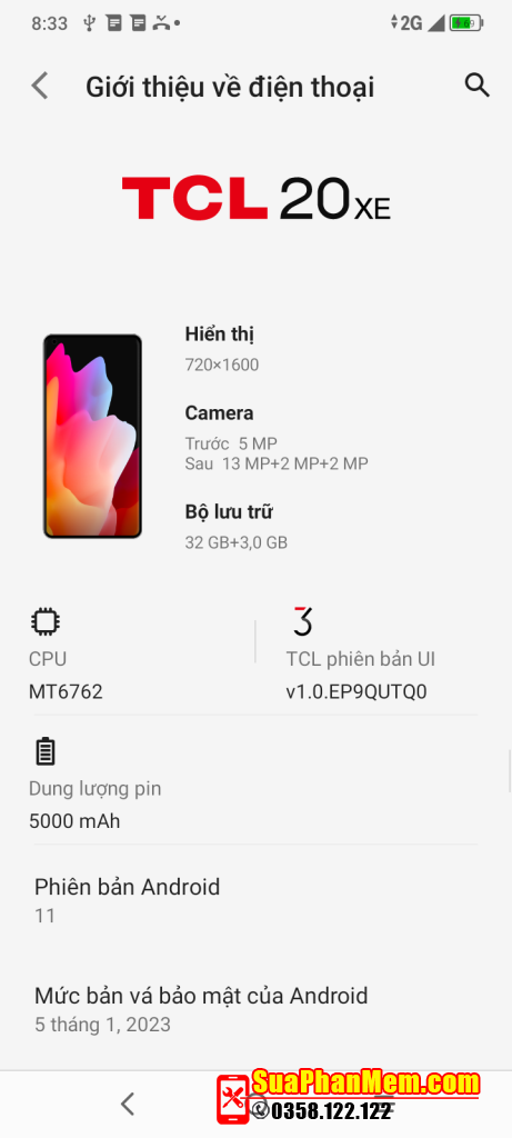 Mở mạng TCL 20XE | TCL 5078Z code unlock sim nạp tiếng Việt