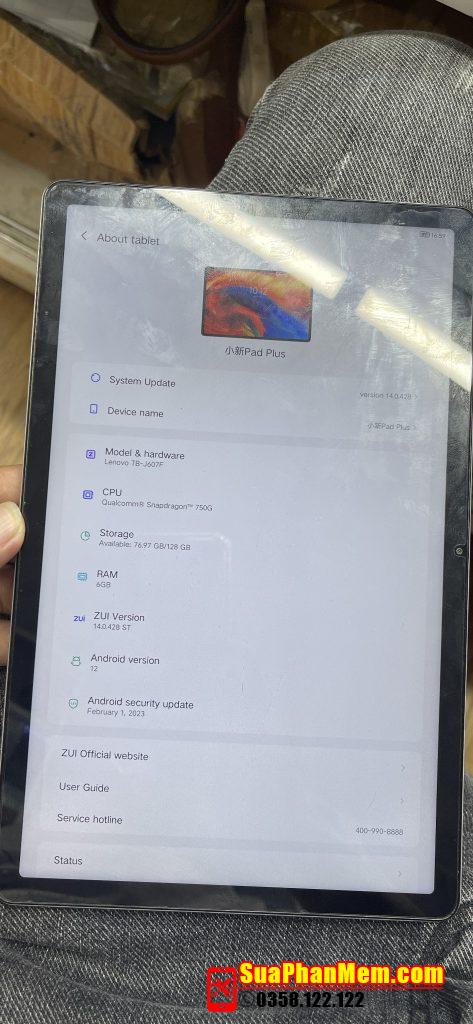Lenovo TB-J607F up rom quốc tế tiếng Việt CH Play | Xiaoxin Pad Plus convert global rom