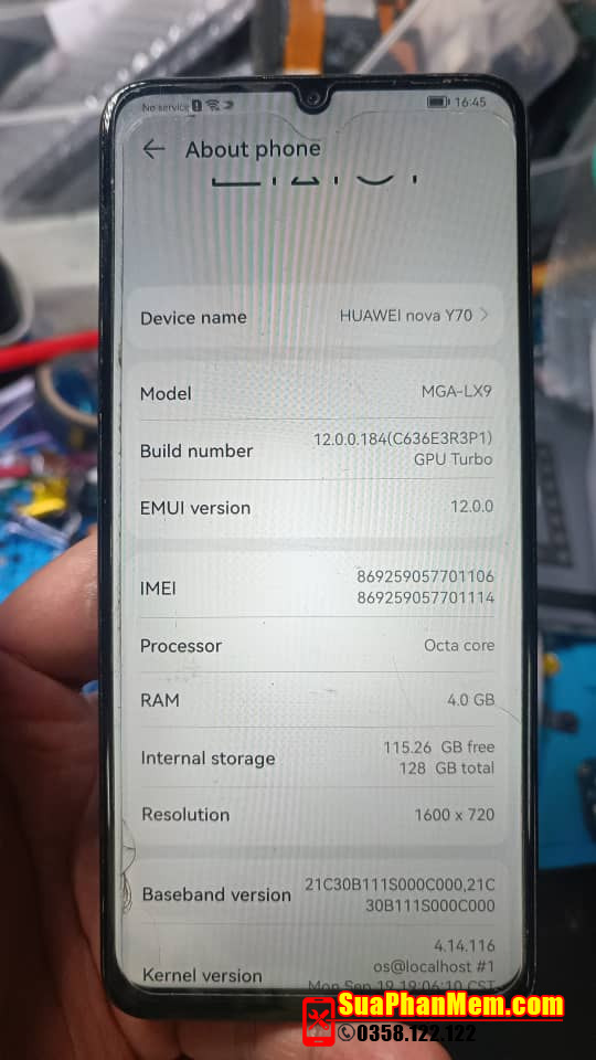 Xoá tài khoản ID Huawei Nova Y70 | MGA-LX2 HWID