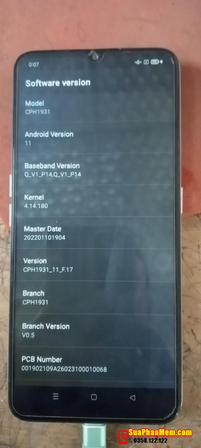 Oppo A5 2020 (CPH1931) không vào được recovery reset chỉ hiện fastboot
